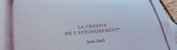La crainte de l'effondrement - Winnicott